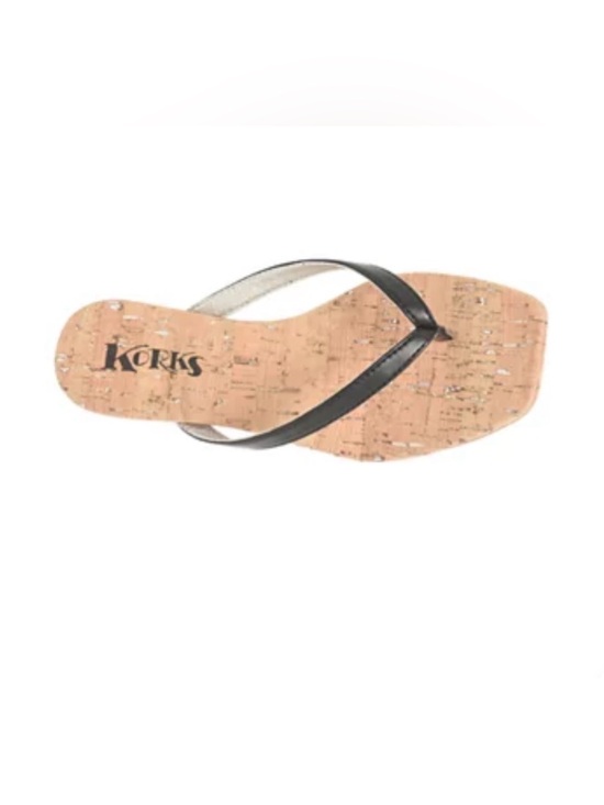 Korks Shoes - Korks Winnie Black Cork Flip Flop Sandals